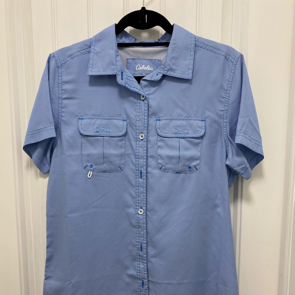 Blue Cabela’s Casual SS Button Up Shirt, M